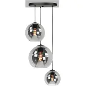 Highlight Suspension 3 lumières Fantasy noir avec verre fumé