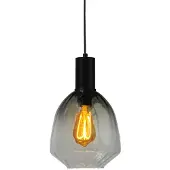 Masterlight Lampe suspendue noire Porto avec verre vert Nicolette - Ø 20cm