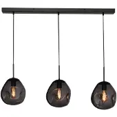 Masterlight Lampe à suspension en verre Lava 3x verre à fumée Ø 24cm