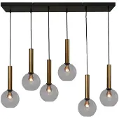 Masterlight Lampe suspendue 6 lumières Bella 2 avec verre fumé