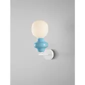 Lyora Applique murale Clio céramique bleue avec verre blanc