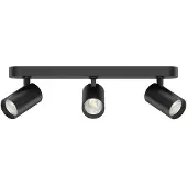 Lyora Spot LED en saillie Tevo trio - noir - 2700K