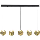 Highlight Suspension Melina Noir avec verre ambré droit