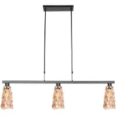 Steinhauer Suspension 3 lumières Vidrio noir avec verre ambré