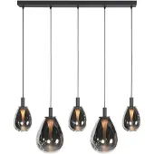 Mexlite Suspension - noir - Glimsy - verre métal - grande lampe de table à manger - LED - 4197ZW -