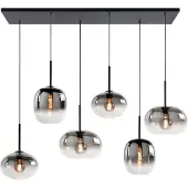 Highlight Suspension Bellini Noir 6 lumières droit