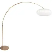 Steinhauer Lampe à arc Sparkled Light bronze avec abat-jour boule blanche Ø 45cm