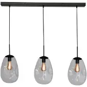 Masterlight Lampe à suspension en verre Lava 3x verre transparent Ø 22,5 cm