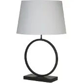 Searchlight Lampe de table Elegant noir avec capuche blanche