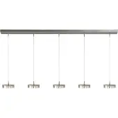 Masterlight Lampe suspendue à 5 lumières Imperia 160 cm nickel