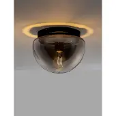 Lyora Plafonnier Ebony verre fumé Ø 24,5cm