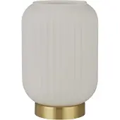 Searchlight Lampe de table Pearl Or avec verre blanc