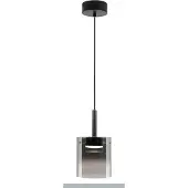 Highlight Suspension Salerno noir avec verre fumé