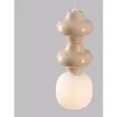 Nova Luce Suspension Clio M céramique jaune avec verre blanc