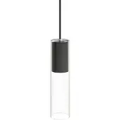 Lyora Lampe suspendue avec verre Cylinder noir