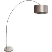 Steinhauer Lampe à arc Solva métal avec abat-jour argenté
