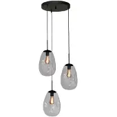 Masterlight Lampe suspendue Lava 3x verre transparent Ø 22,5 cm
