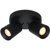 Artdelight Plafonnier rond Megano 2 lumières noir