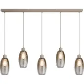 Masterlight Lampe suspendue en verre Olive 5x Ø 15cm - sable