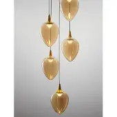 Nova Luce Suspension Nali Verre ambré à 5 lumières