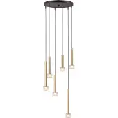 Masterlight Suspension LED Fabro 6 luminaires - or mat