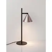 Lyora Lampe de table Conico noir avec brun café