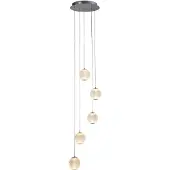 Searchlight Lampe suspendue 5 lumières Allure chromé rond