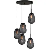 Masterlight Lampe suspendue Vide Lava 5x verre à fumée Ø 22,5cm