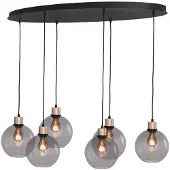 Masterlight Lampe suspendue ovale Lazise Oval 6x Ø 20cm doré
