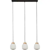 Searchlight Lampe suspendue 3 lumières Ella noir avec du blanc