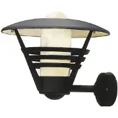 Konstsmide Gemini Applique murale en aluminium laqué noir, avec verre opale