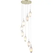 Searchlight Suspension vide 8 lumières Rocky avec verre blanc