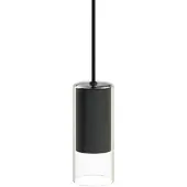 Lyora Lampe suspendue noire Cylinder avec du verre