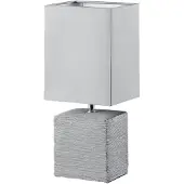 TRIO Lampe de table en céramique carrée 29cm de haut avec abat-jour en tissu 13x11cm en gris E14