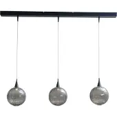 Masterlight Lampe suspendue de table à manger noire Bocca avec 3 boules de verre blackline