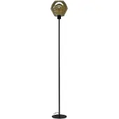 Masterlight Lampadaire noir Quinto Smoke avec verre rayé fumé