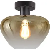 Masterlight Plafonnier Genua noir avec verre doré Ø 29cm