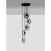 Lyora Suspension unique Ballet Noir 5 lumières rond