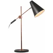 Artdelight Lampe de bureau élégante Obscur noir avec du cuivre rouge