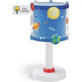 DALBER Lampe de table Planets bleu pour chambre d’enfant