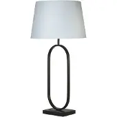 Searchlight Lampe de table Modish noir avec capuche blanche
