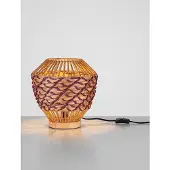 Nova Luce Lampe de table Mapi Ø 29cm rouge avec marron