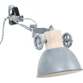 Mexlite - spot - Gearwood - gris - métal bois de caoutchouc - E27 - 2752GR