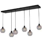 Masterlight Lampe suspendue Lazise 6x Ø 20cm noir