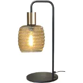 Masterlight Lampe de table en verre nervuré Bounty noir et or