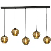 Masterlight Lampe suspendue Quinto 5 avec abat-jour en verre