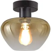 Masterlight Plafonnier Genua noir avec verre doré Ø 24cm