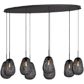 Masterlight Lampe suspendue Lava Oval 8x verre fumé Ø 22,5cm