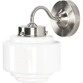 Highlight Applique murale en nickel Cambridge avec verre blanc Ø 15cm
