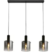 Searchlight Suspension noire Sweden 3 feux droits